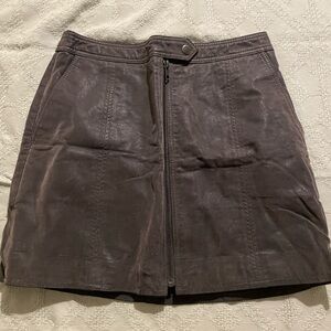 FREE PEOPLE SHIMMERY LEATHER MINI SKIRT